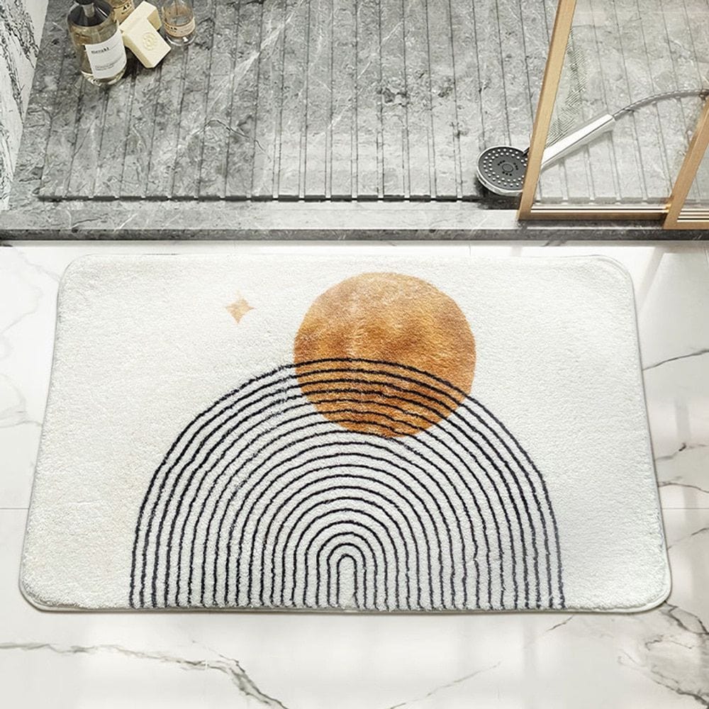 Grand Tapis de Bain Marron Design