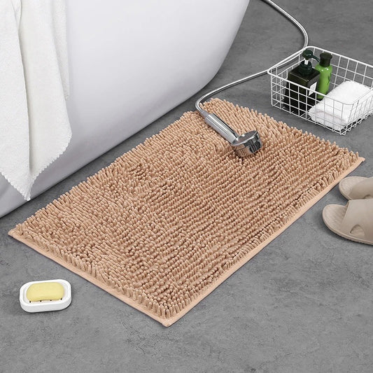 Tapis Chenille Salle de Bain Beige