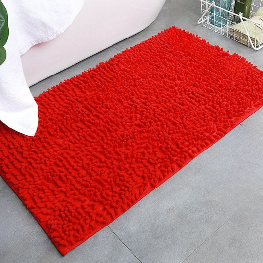 Tapis Chenille Salle De Bain Rouge