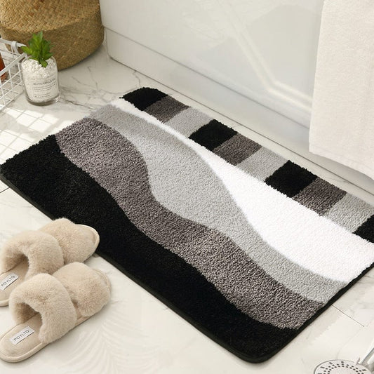 Tapis De Bain Blanc Gris Et Noir