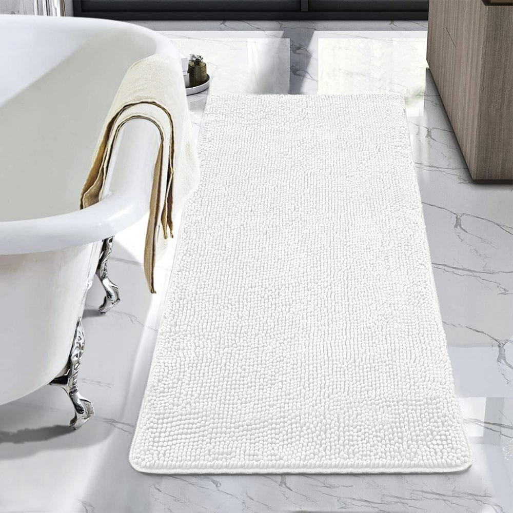 Tapis De Bain Chenille Blanc 45x60cm