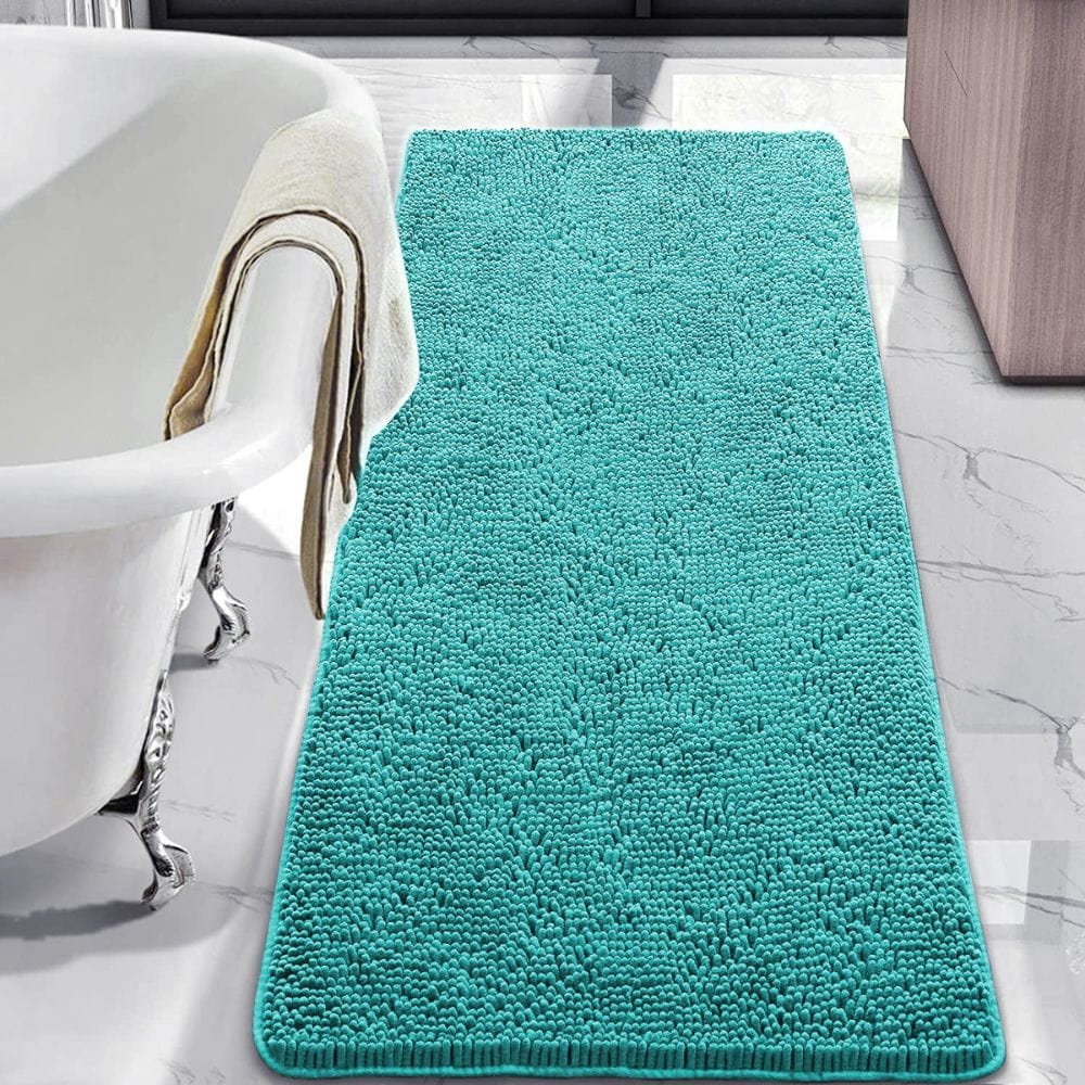 Tapis de Bain Chenille Turquoise