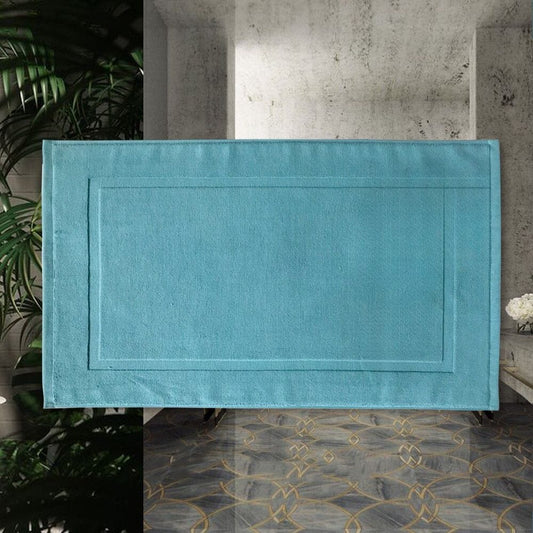 Tapis De Bain Coton Bleu