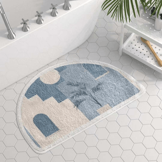 Tapis De Bain Demi Lune Bleu