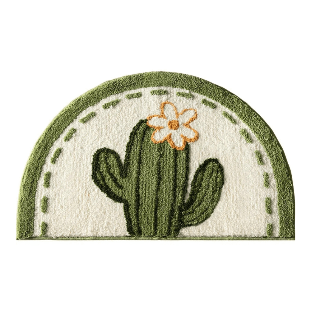 Tapis de Bain Demi Lune Original Cactus / 40x60cm