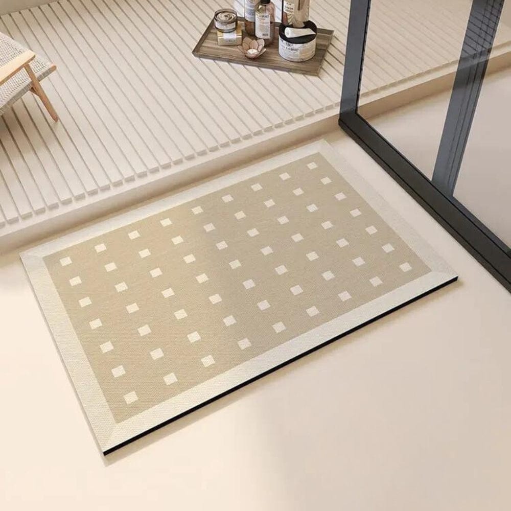 Tapis de Bain Diatomite Carreaux Beige