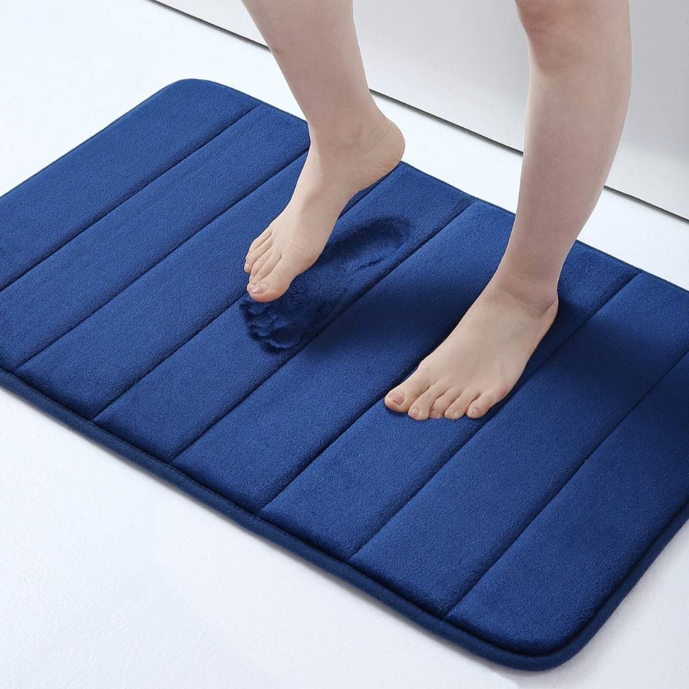 Tapis De Bain Épais Bleu