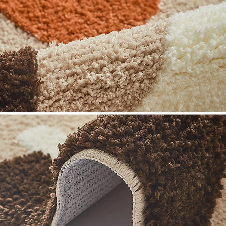 Tapis de Bain Épais Marron et Beige