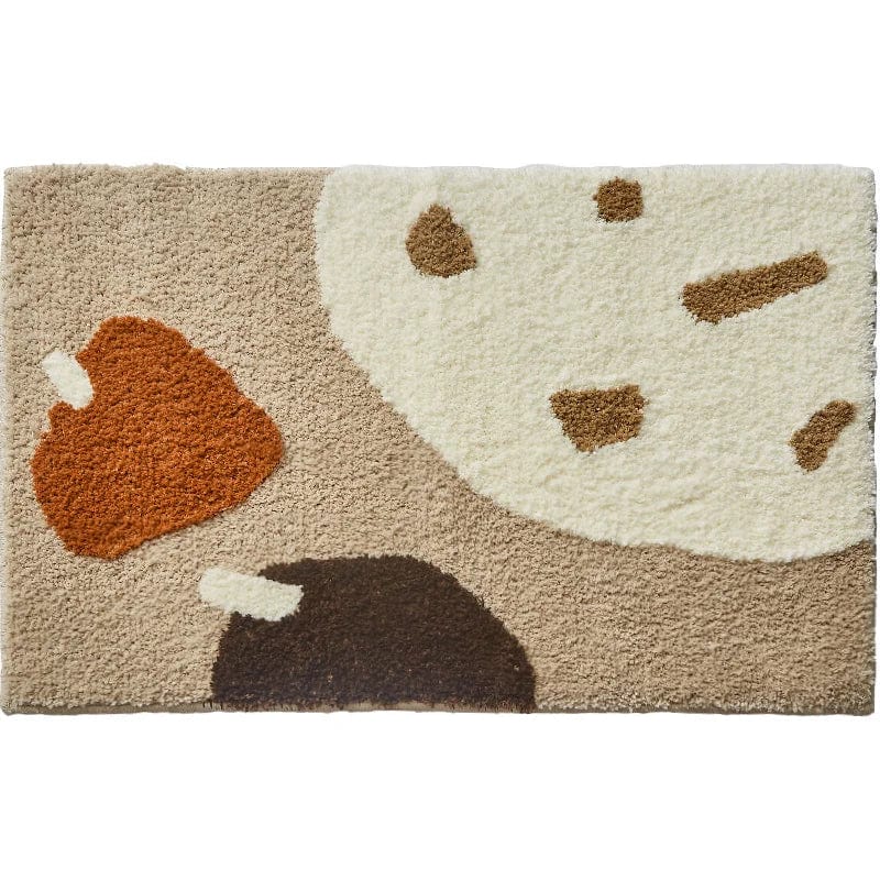 Tapis de Bain Épais Marron et Beige