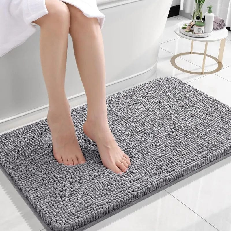 Tapis de Bain Gris Chenille Confort+