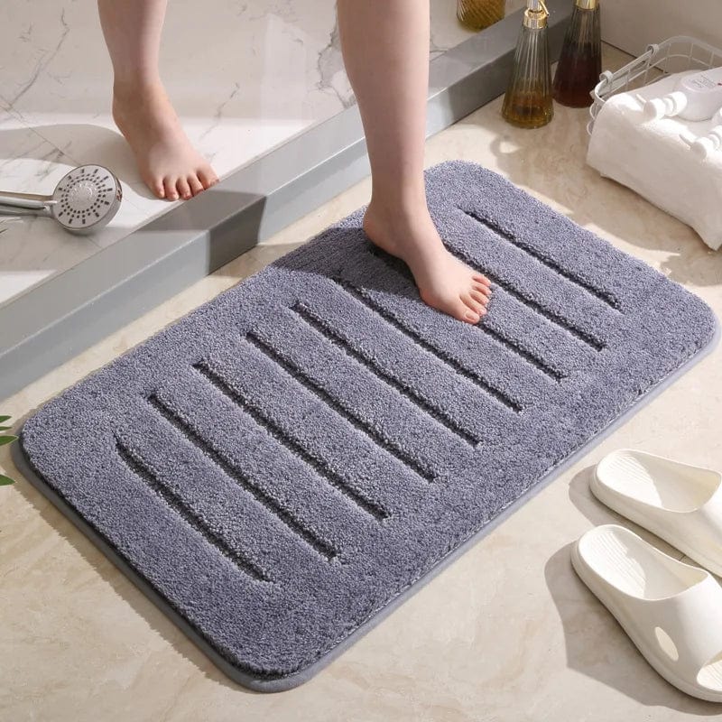 Tapis de Bain Gris Microfibre