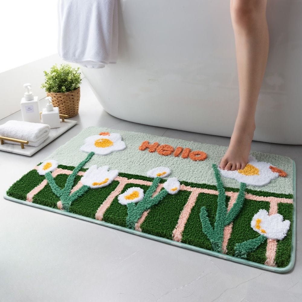 Tapis de Bain Motif Fleur