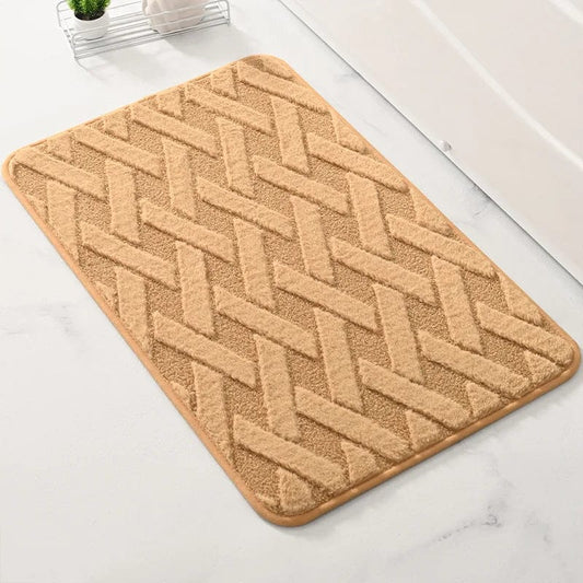 Tapis de Bain Motif Géométrique Caramel / 40x60cm