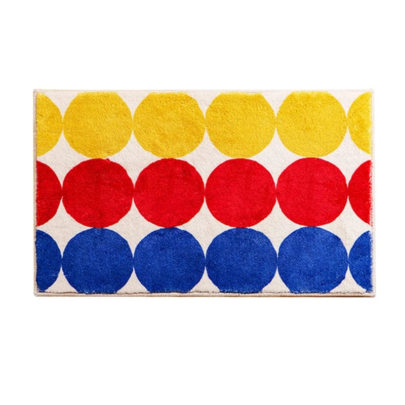 Tapis de Bain Rectangulaire avec Rond de Couleur 40x60cm