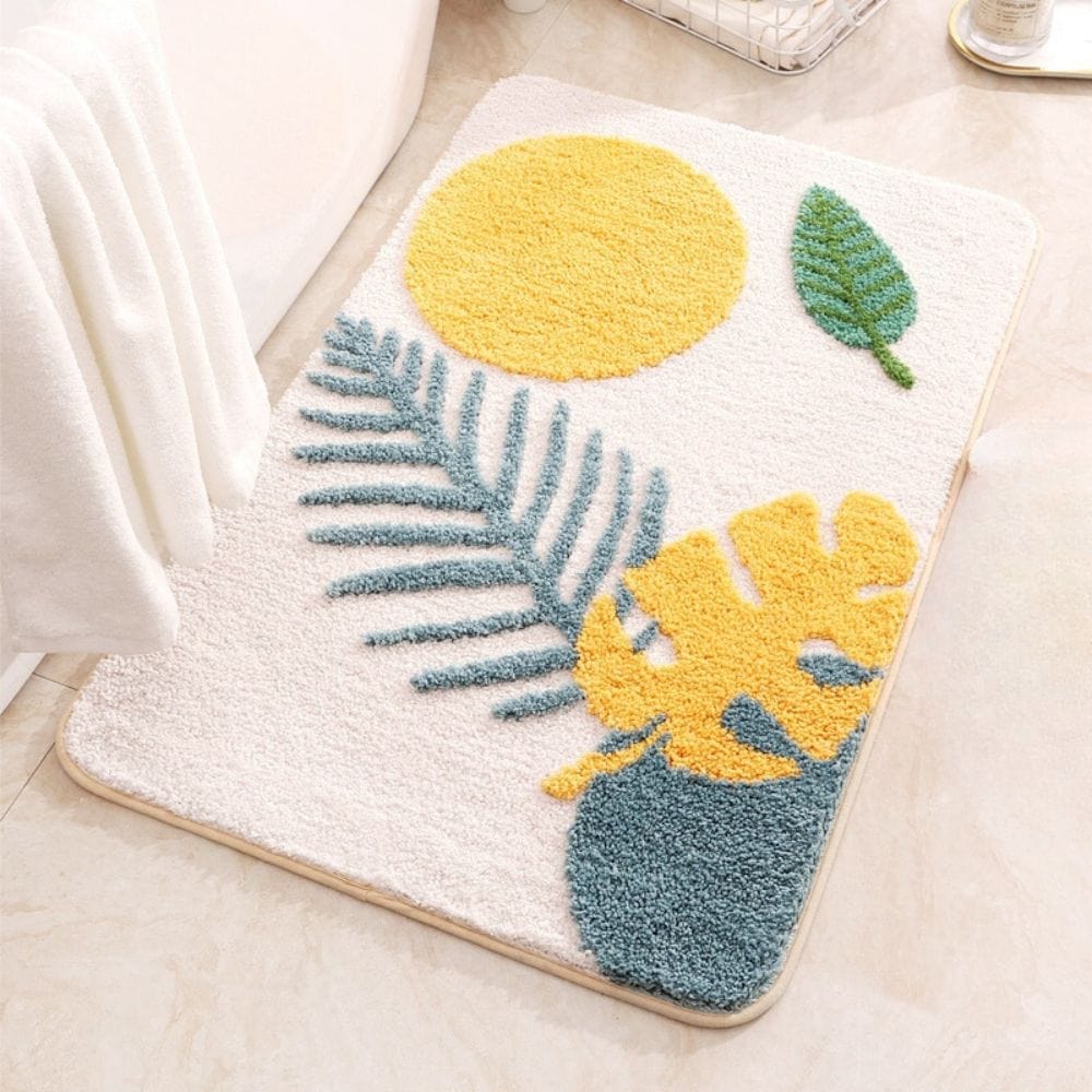 Tapis de Salle de Bain à Motif Zen