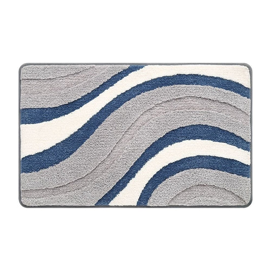 Tapis de Salle de Bain Original Gris et Blanc