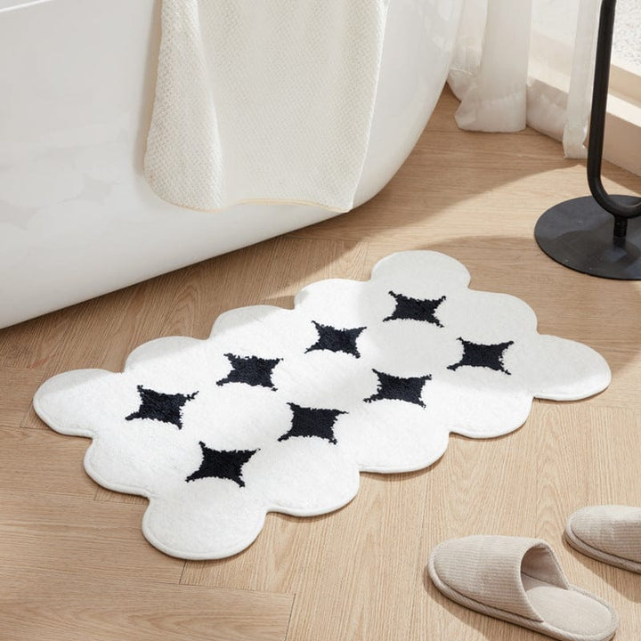 Tapis de Salle de Bain Original Noir et Blanc