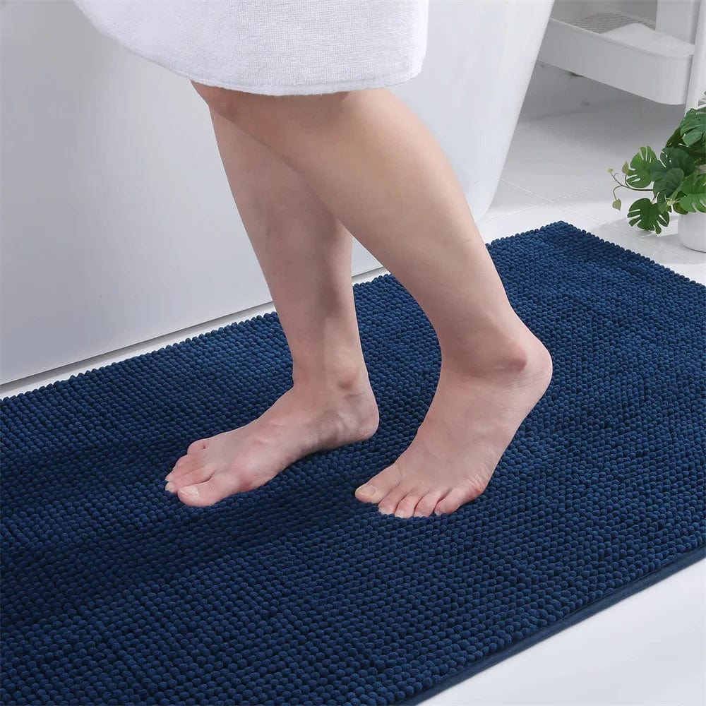 Tapis Salle de Bain Doux Fin Bleu marine / 40x60cm