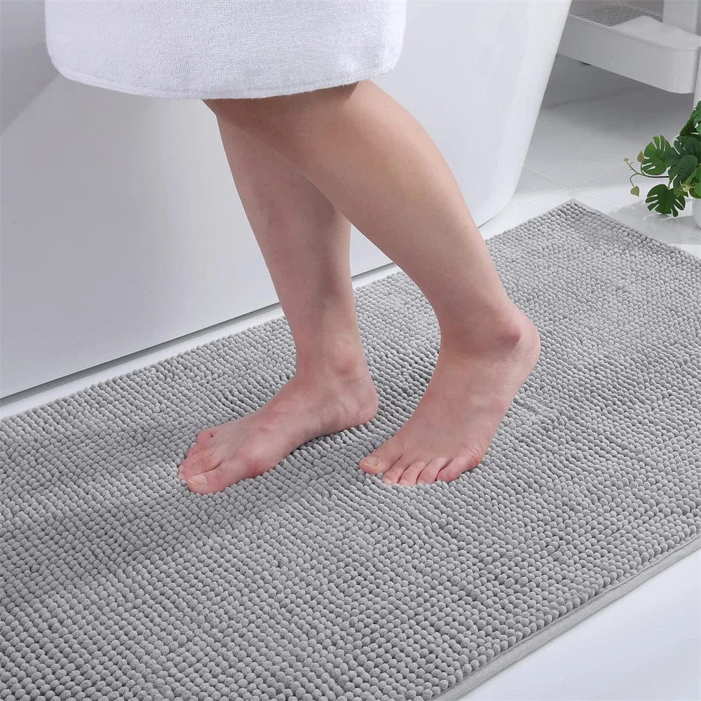 Tapis Salle de Bain Doux Fin Gris / 60x120cm