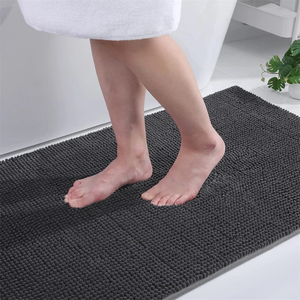 Tapis Salle de Bain Doux Fin Gris foncé / 60x120cm