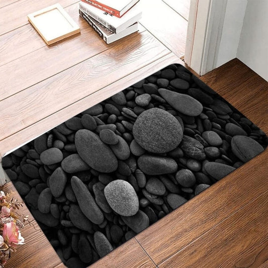 Tapis Salle de Bain Galet Noir